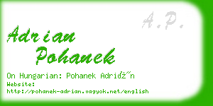 adrian pohanek business card